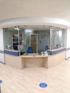 Reception Desk Glazing